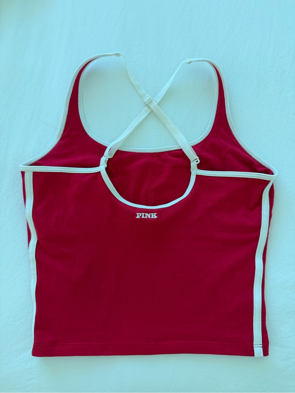 Victorias Secret PINK crisscross Red tank Sz Medium - Picture 14 of 16
